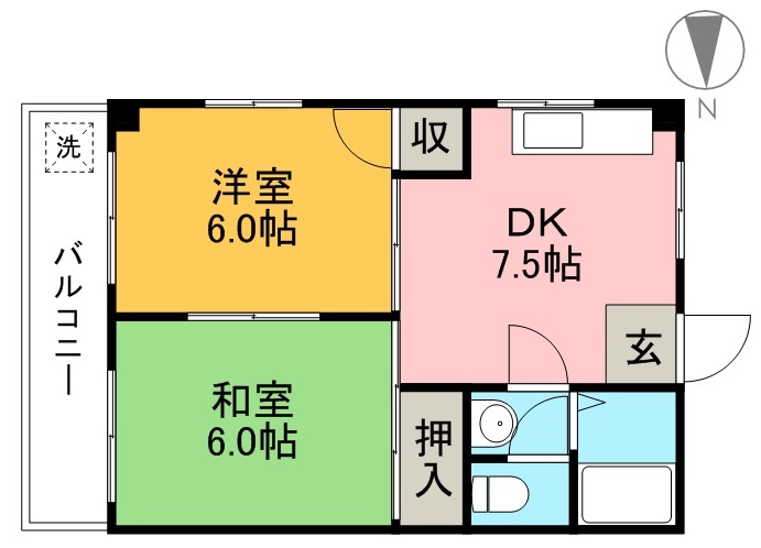 センターハウスはりまや 503号室 間取り