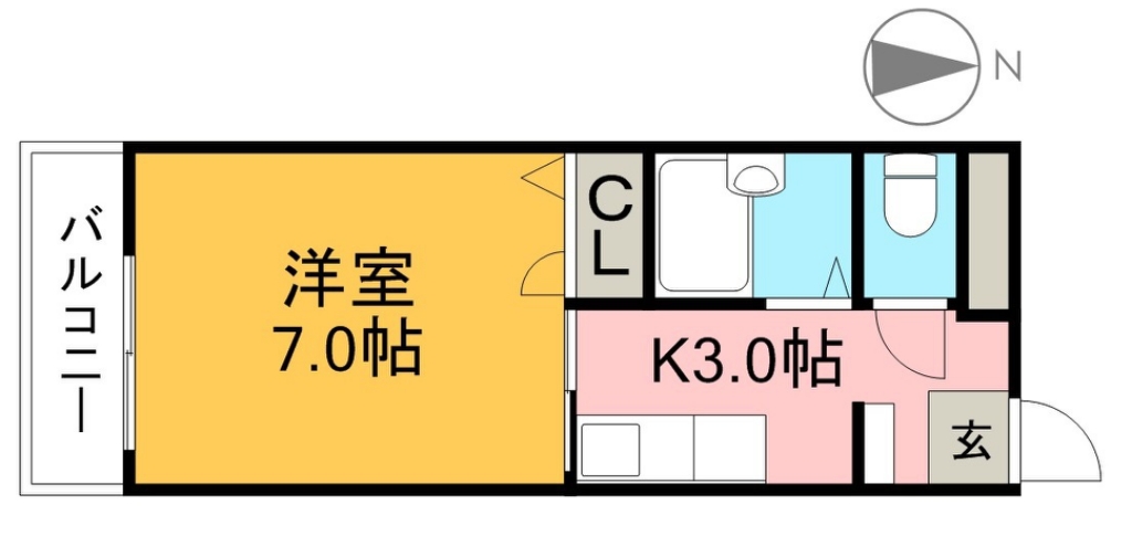 クレメント南宝永 102号室 間取り