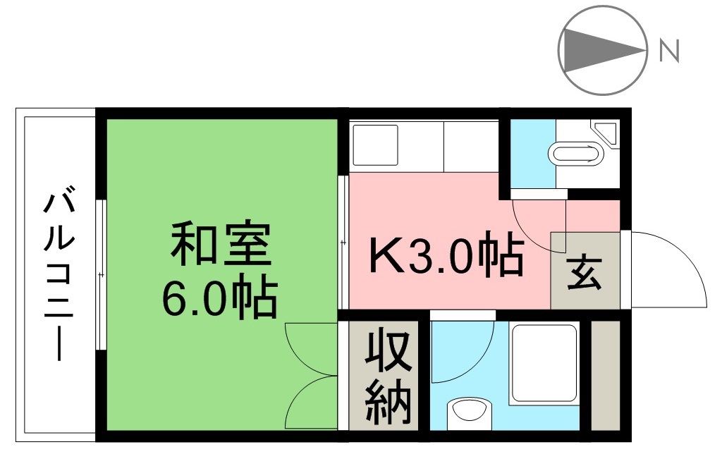 塚ノ原マンション 302号室 間取り