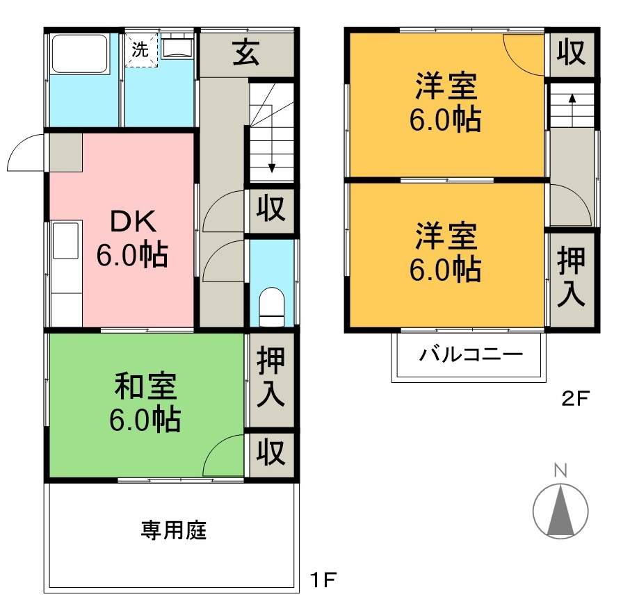 一宮東町矢野貸家 間取り図