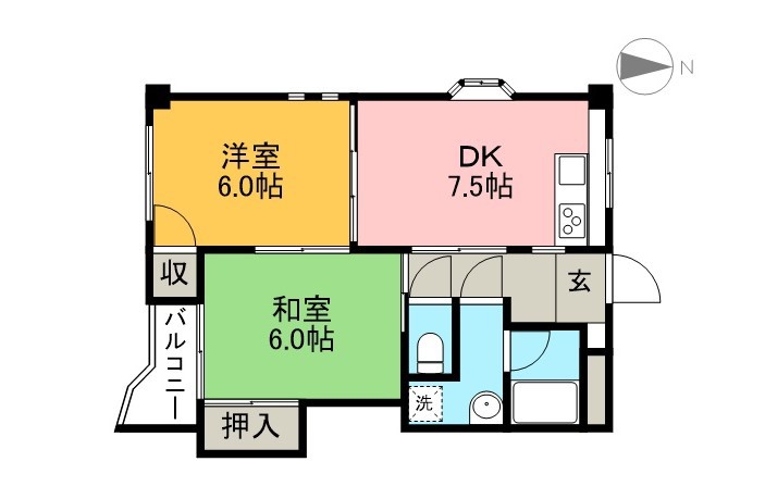 ガーデンハイツ永野Ⅰ 301号室 間取り