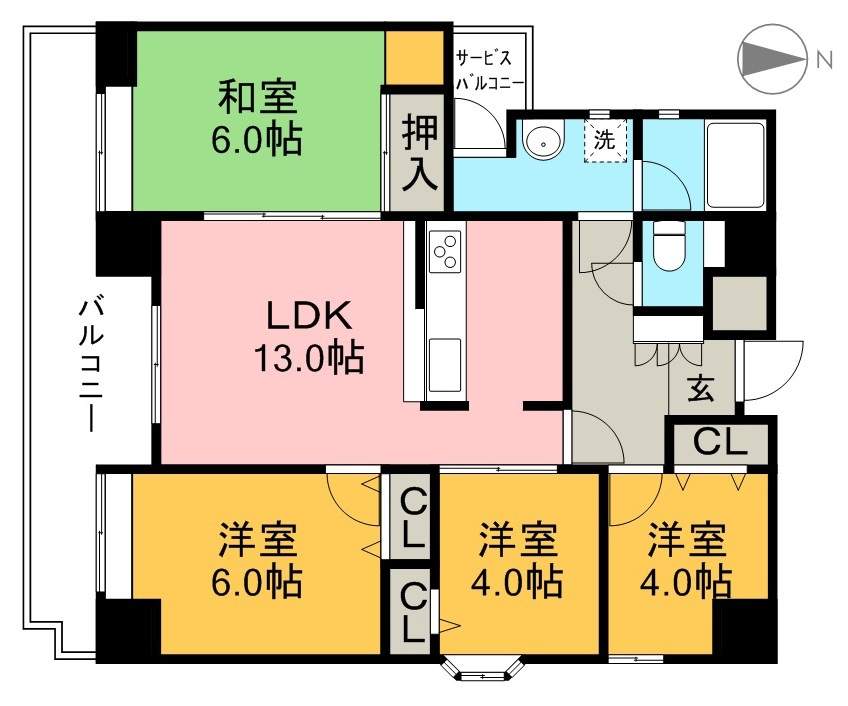 ダイアパレス中宝永町 504号室 間取り