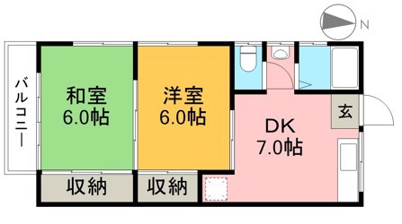 コーポ介良 201号室 間取り