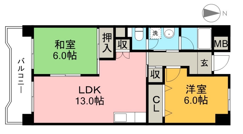 塩田町マンション 405号室 間取り