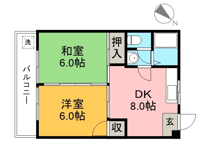 リバープール桟四 202号室 間取り