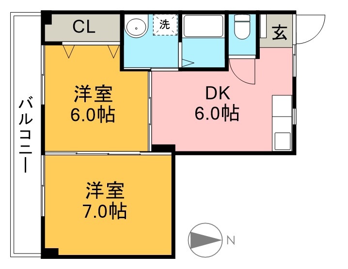 ドリームハウス 413号室 間取り