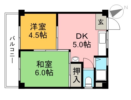 リバープール新田 201号室 間取り