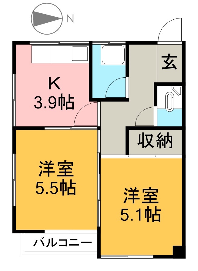 國澤アパート 201号室 間取り