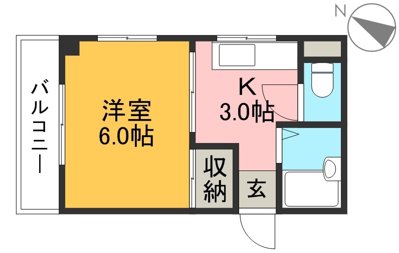 プレステージ桟橋 303号室 間取り