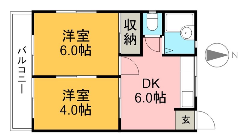 ハイツ中の島 202号室 間取り