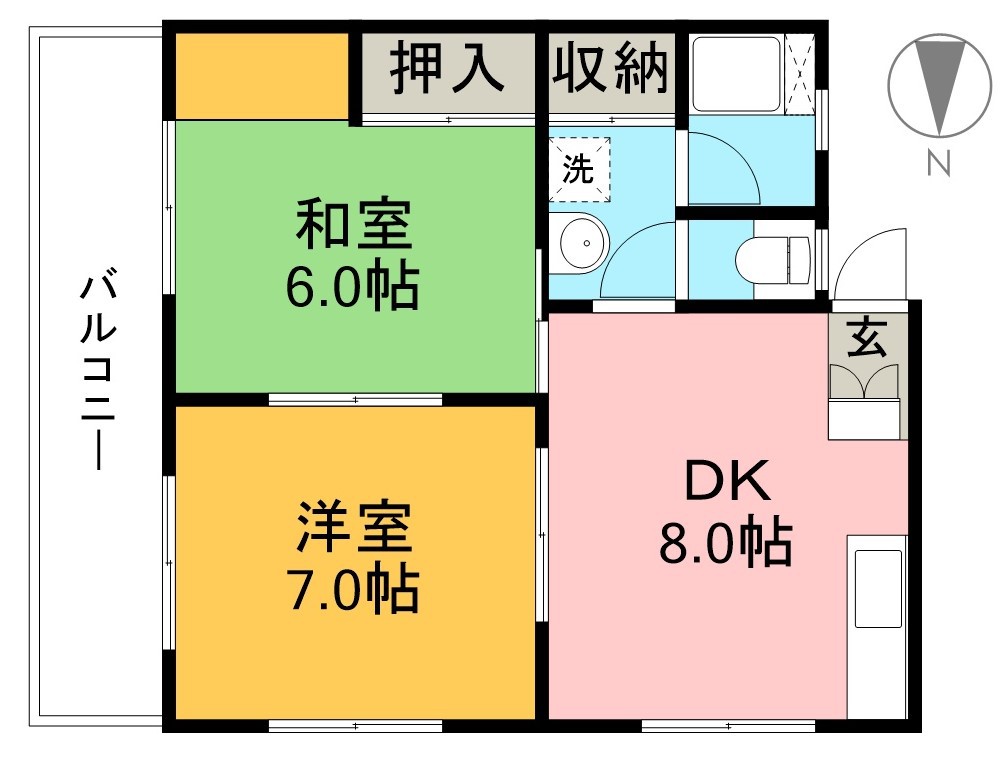 リバーサイドコーポ 201号室 間取り