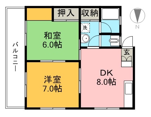 リバーサイドコーポ 201号室 間取り