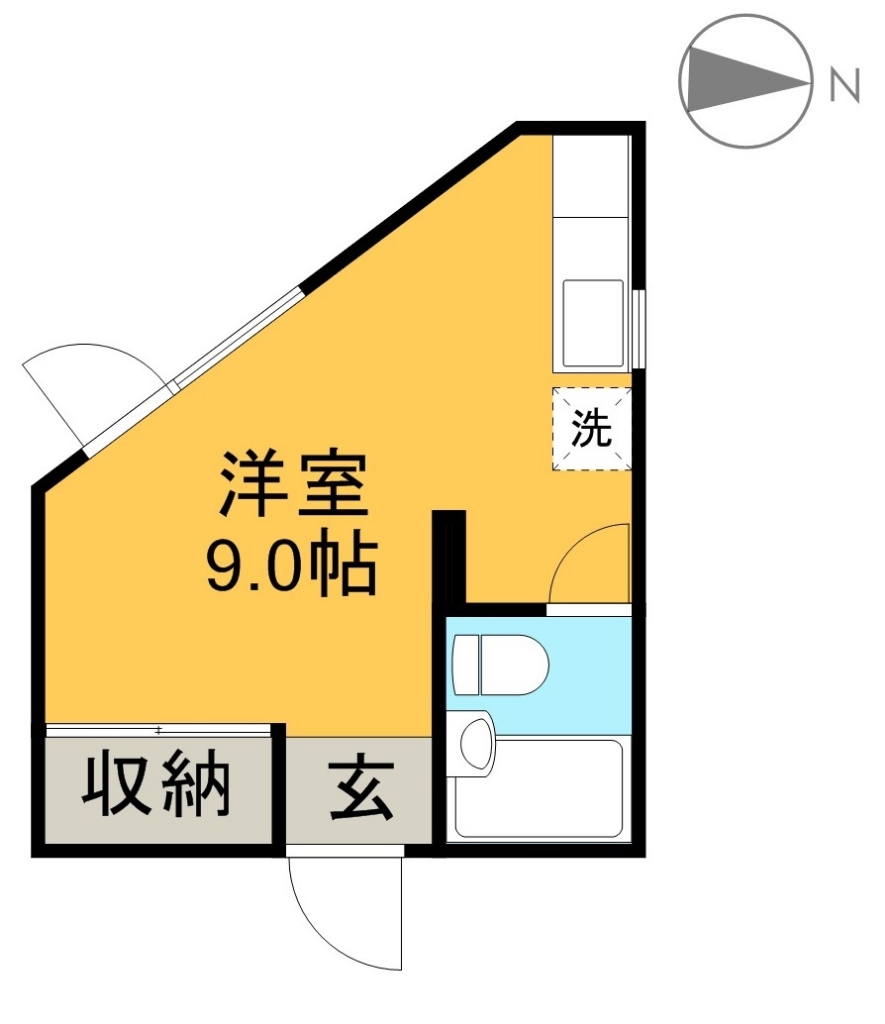 本町コア 3B号室 間取り