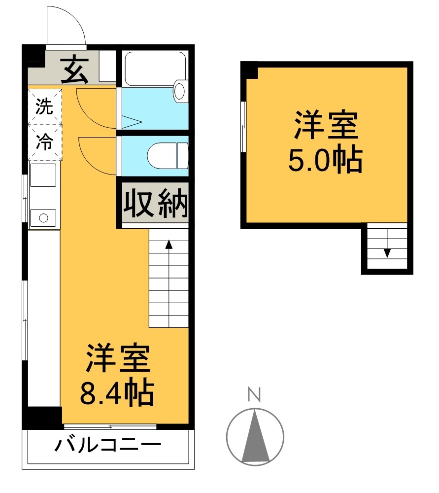 ｎｅｃｏｓａｎ 405号室 間取り