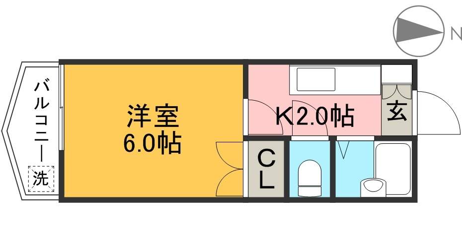 スカイプラザ新田 603号室 間取り