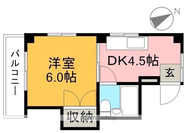 八千代ハイツ 2F西号室 間取り