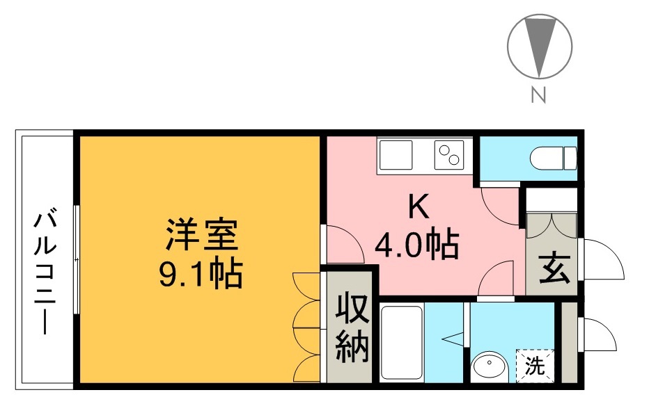 コンフォータブル 105号室 間取り