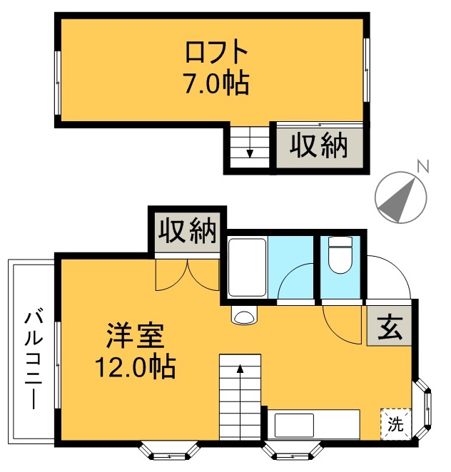 セゾンｉ 201号室 間取り