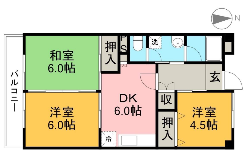 コーポマルベリ北新田 406号室 間取り