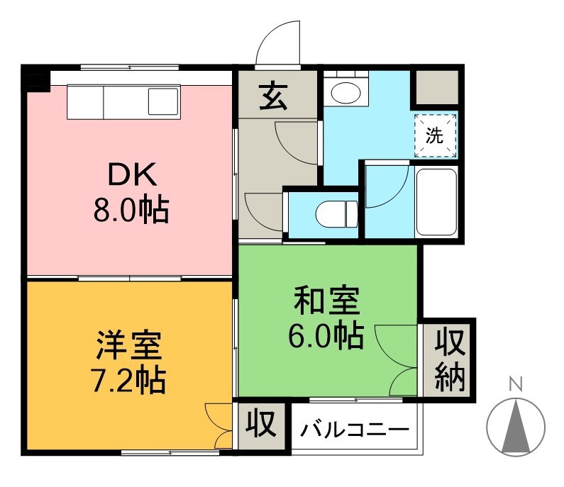 ガーデンハイツ永野Ⅰ 206号室 間取り