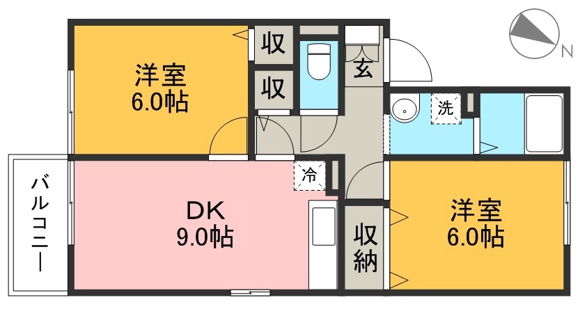 ウィルモア観月坂　Ｂ棟 201号室 間取り