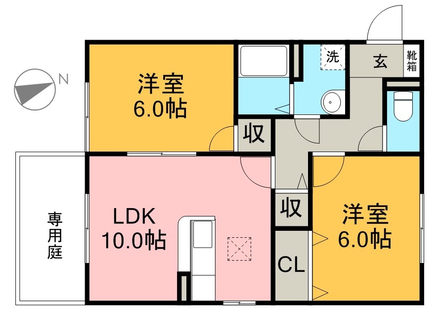 ソレーユ布師田 102号室 間取り