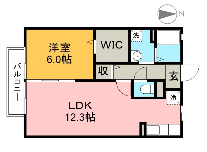 リヴェール北御座　Ｃ棟 105号室 間取り