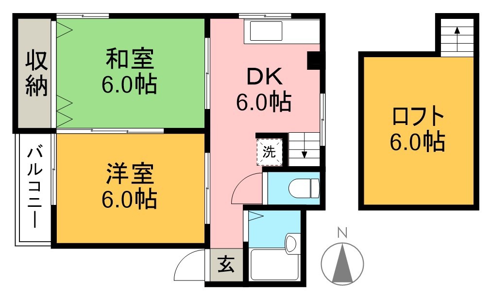 リバープール桟一Ⅱ 401号室 間取り