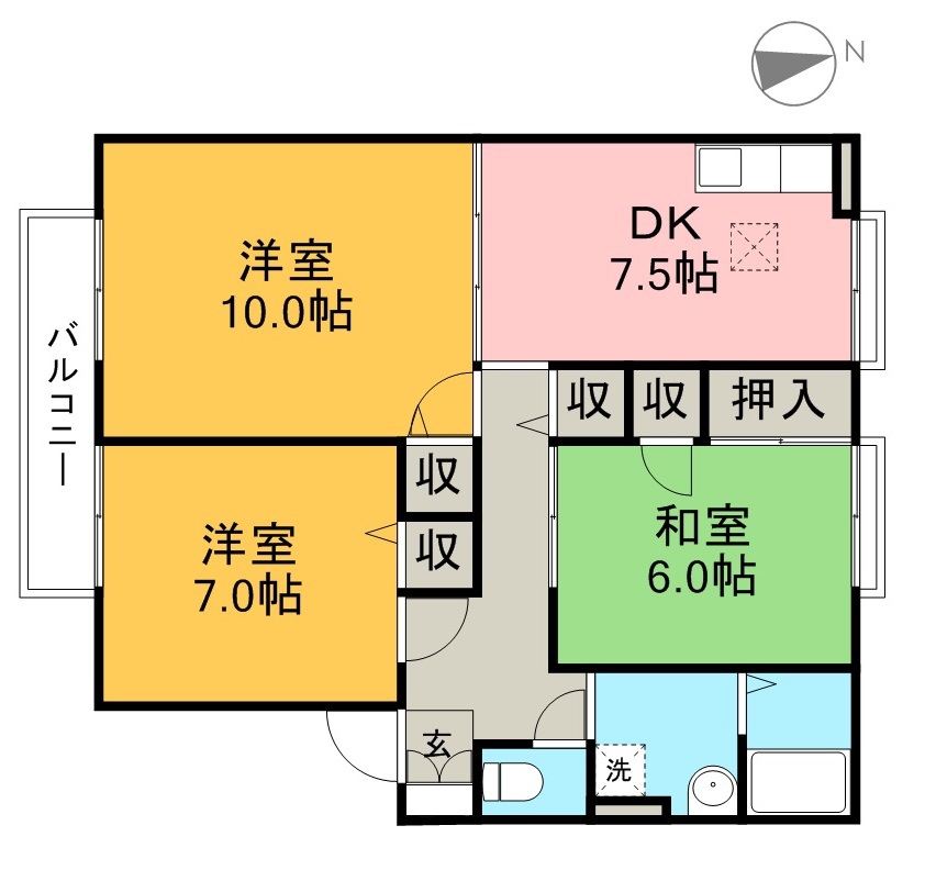 ファミール・ド・鹿児　Ｂ棟 間取り図