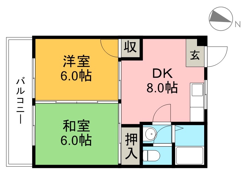 リバープール桟四 303号室 間取り