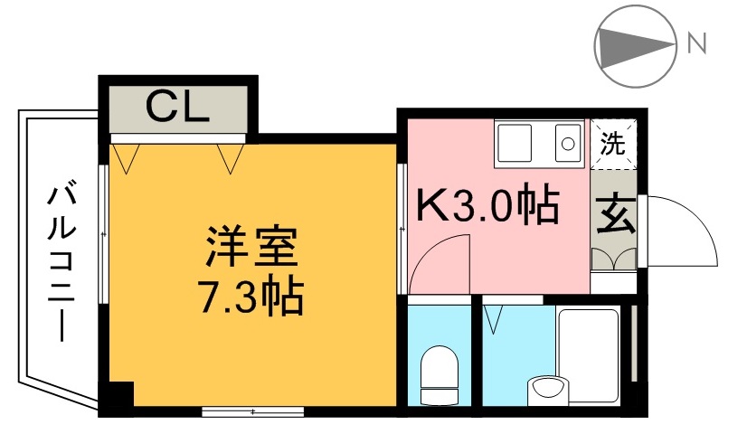 コーポながの 301号室 間取り