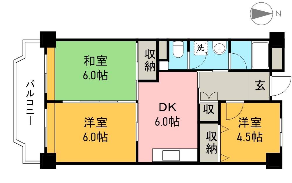 コーポ朝日Ⅴ 202号室 間取り