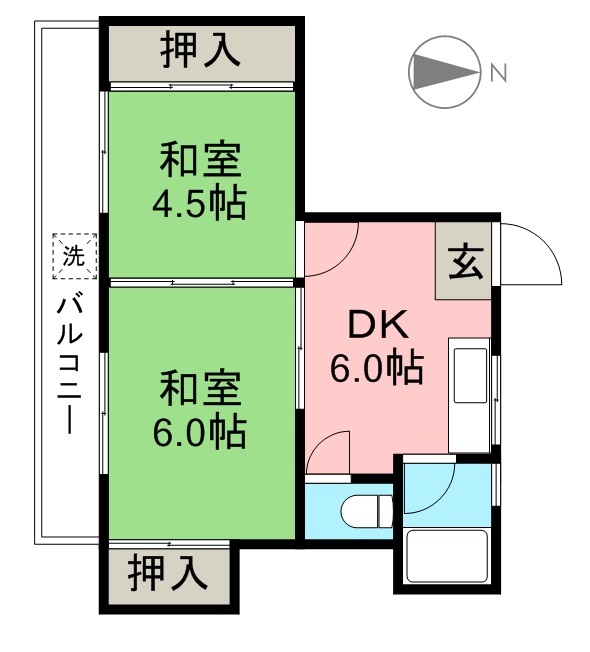 コーポ上町 302号室 間取り