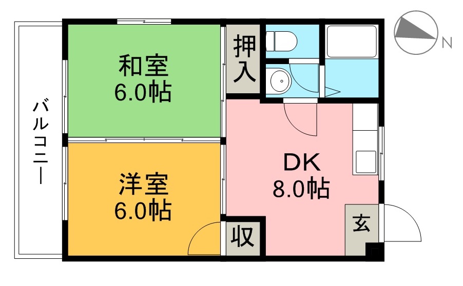 リバープール桟四 401号室 間取り