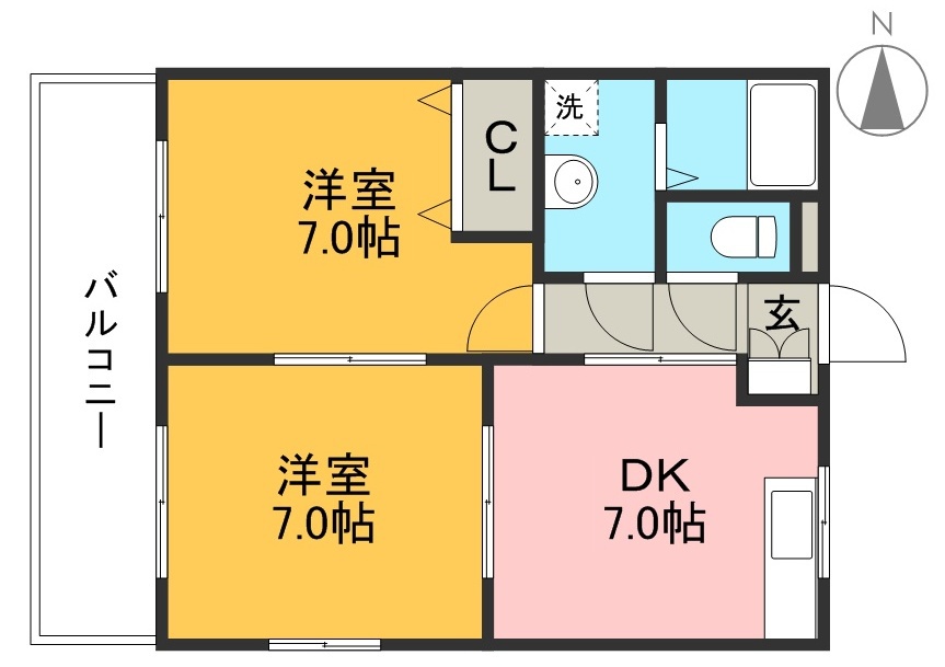 メゾン日の出町 302号室 間取り