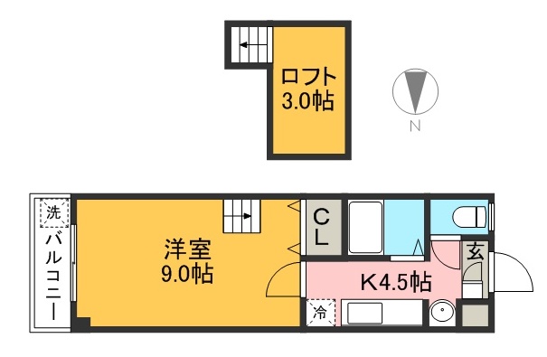 メゾンレーヴ潮江 407号室 間取り