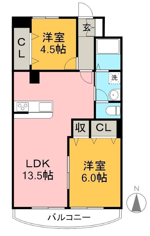 シャルム葛島 705号室 間取り