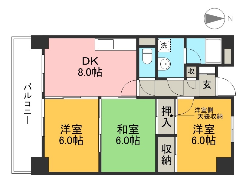 レジデンス扇 305号室 間取り