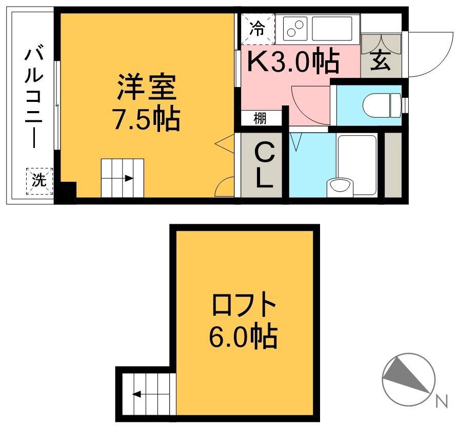 メゾン中堤 302号室 間取り