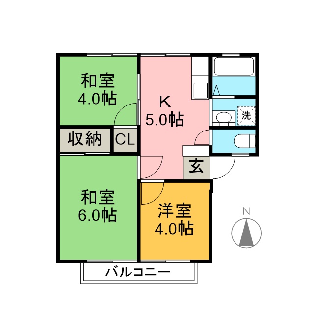 ハイツぶどうの木 202号室 間取り