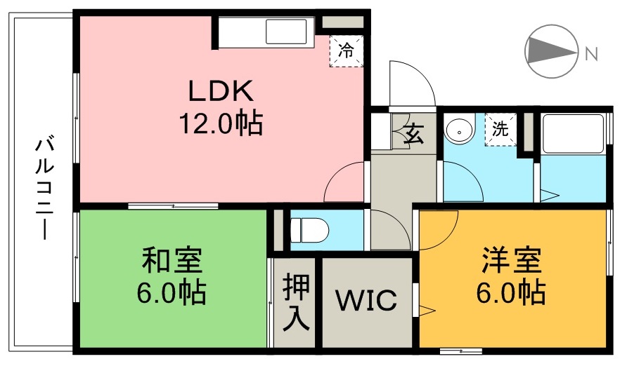 ヴィレッジ札場　Ａ棟 101号室 間取り