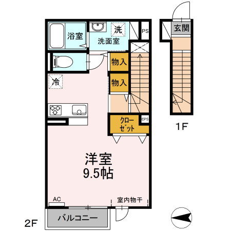 ヴィラ新本町 203号室 間取り