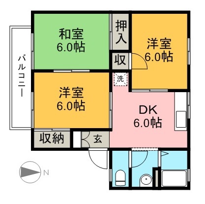 ハイツベルドンナ 203号室 間取り