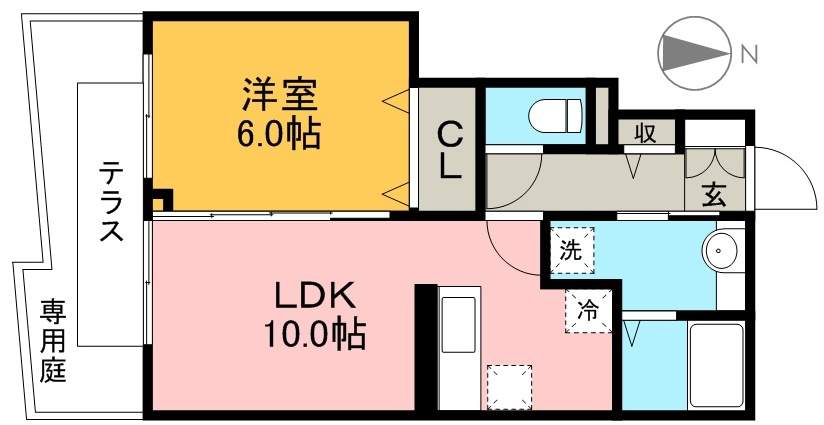 メゾン・シャルモンテ 102号室 間取り