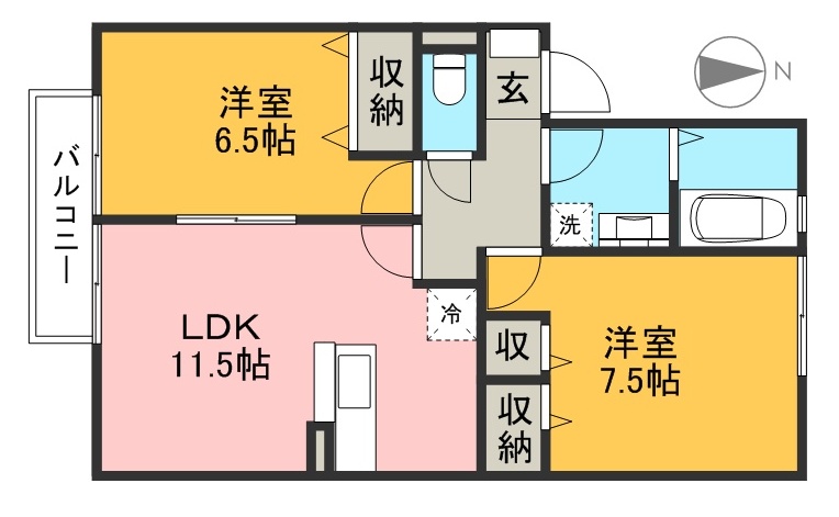 ハートポジションⅠ 201号室 間取り