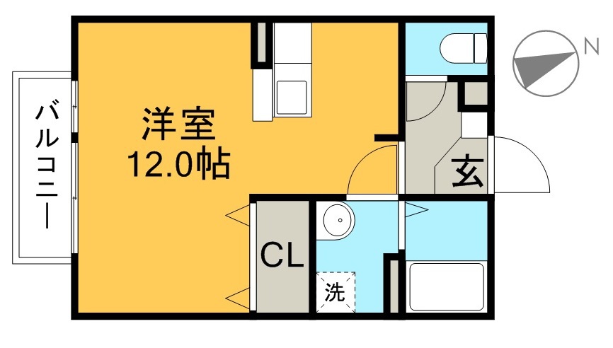 ソレーユ布師田 201号室 間取り