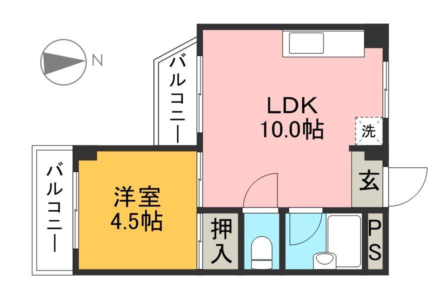 ミタニマンション 407号室 間取り