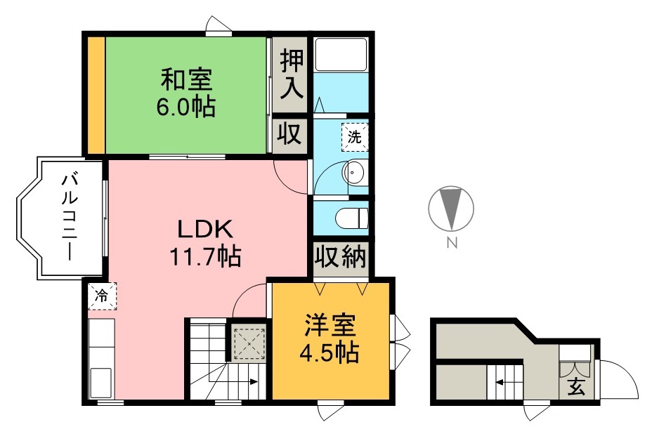 ボワメゾン 201号室 間取り