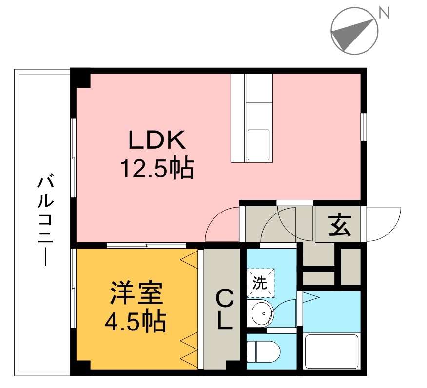 グランビュー 411号室 間取り