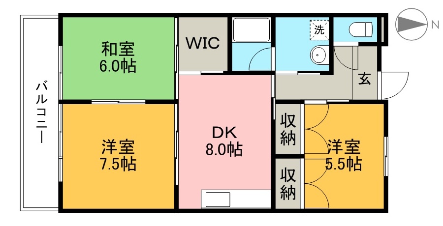 パークサイド高須Ⅱ 403号室 間取り